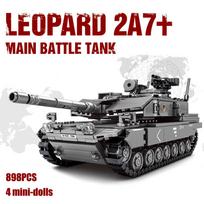 Antrojo pasaulinio karo karinis MBT armijos pagrindinis mūšio tankas Challenger Leopard 2A7+ karių figūrėlės statybinių blokelių rinkinys vaikams, žaislai, dovanos gray