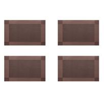 4Pcs PVC Placemats Set Heat Resistant Woven Place Mats for Dining Washable kava