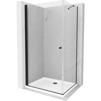 Mexen Pretoria 90 x 80 cm atveriama dušo kabina, skaidri, juoda + Flat dušo padėklas - 852-090-080-70-00-4010B