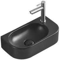 Mexen Viera kairėtasis praustuvas virš stalviršio 40 x 21 cm, juodas matinis - 21274085L