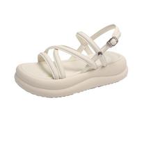 Soft Sole EVA Women's Flip Flops  Summer Beach Non-slip Cloud Slippers Women Thick Platform Clip Toe Bathroom Slides 39 brown