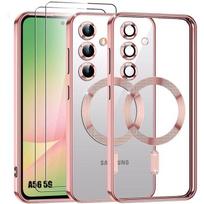 Protective case - BOOLING - for Samsung Galaxy A56 5G - Pink - Camera protection - with 2 Tempered Glass rožinė
