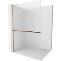 Mexen Kioto+ L dušo sienelė su lentyna Walk-in 90 x 200 cm, matinė, rožinis auksas - 800-090-123-60-30