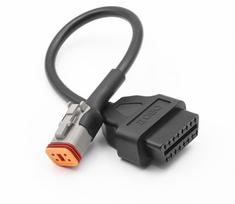 Motociklo 4 kontaktų į 16 kontaktų OBD2 diagnostinių laidų adapteris