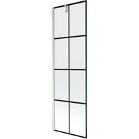 Mexen Next 1-durų vonios ekranas 60 x 150 cm, juodas tinklelis, šlifuotas nikelis - 895-060-000-00-77-97