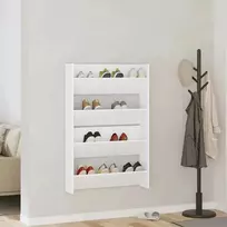 Sieninės spintelės batams, 2vnt., baltos, 80x18x60cm, MDP
