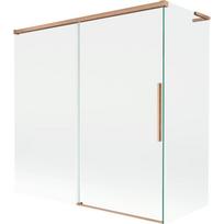 Mexen Rox L dviejų dalių stumdomas vonios pertvaras 160 + 80 x 150 cm, skaidrus, šepečiu valytas varis - 8C9L-160-080-65-00