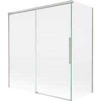 Mexen Rox dviejų dalių stumdomas vonios širma 150 + 70 x 150 cm, skaidrus, šlifuotas nikelis - 8C9-150-070-97-00