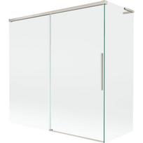 Mexen Rox L dviejų dalių stumdomas vonios ekranas 160 + 75 x 150 cm, skaidrus, šlifuotas nikelis - 8C9L-160-075-97-00