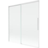 Mexen Rox Dviejų dalių stumdoma vonios sienelė, 150 x 150 cm, permatoma, balta - 8C9-150-001-20-00