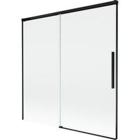 Mexen Rox slankiama dvikrypčiu vonios pertvara 160 x 150 cm, permatoma, juoda - 8C9-160-001-70-00
