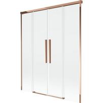 Mexen Rox dvivėrės stumdomos vonios pertvaros, 140 x 150 cm, permatomos, rožinio aukso - 8C9-140-002-60-00