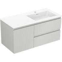 Mexen Rivel vonios spintelė 100 cm su kriaukle Otis dešinė, 2S, 1D, rifliuota, pilka/balta mat - 91A23-10047-3-BBFFF62-W18P01