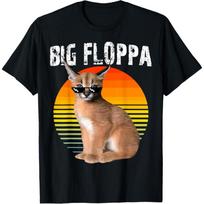 Big Floppa Caracal Cat Meme Funny Memes Internet Memes Gen-Z T-Shirt for Men Women Girls Kids(2) S juoda