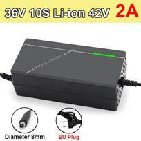 36V Vienaratis Elektrinis Dviračio Motorolerio Įkroviklis Skirtas 42V 10S Ličio Baterijų Pakrovimui 8mm Skersmens Maitinimo Adapteris Apsauga Nuo Perkrovimo Skirtas Xiaomi 36V 2A EU Plug juoda