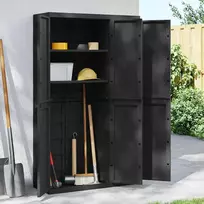 Lauko spintelė daiktams, juodos spalvos, 97x37x165cm, PP