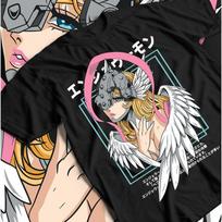 Digimon Adventure Angewomon T-Shirt, Unisex Anime Fan Streetwear Tee, 100% Cotton Casual Short Sleeve Top 4XL