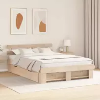 Lovos rėmas su stalčių Ruda 160 x 200 cm Kietos pušies mediena