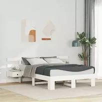 Lovos rėmas Balta 140 x 190 cm Kietos pušies mediena