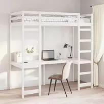 Palėpės lovos rėmas Balta 90 x 200 cm Kietos pušies mediena
