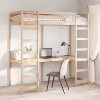 Palėpės lovos rėmas Natūrali 75 x 190 cm Kietos pušies mediena