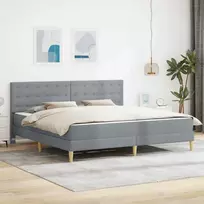 Lovos rėmas su čiužiniu Šviesiai pilka 180 x 200 cm audinys