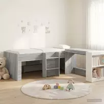 Vaikų Aukštas Lovos Rėmas su Rašomuoju Stalu 2 vnt.