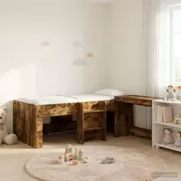 Vaikų Aukštas Lovos Rėmas su Rašomuoju Stalu 2 vnt.