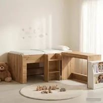 Vaikų Aukštas Lovos Rėmas su Rašomuoju Stalu 2 vnt.