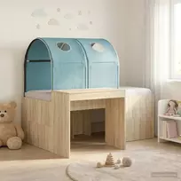 Lovos su Tuneliu 3 vnt. Artisian ąžuolas ir šviesiai mėlyna