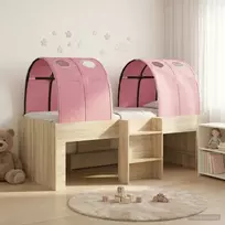 Lovos su Tuneliu 4 pcs Sonoma ir Rausva Apdirbta mediena