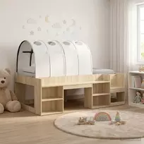 Lovos rėmas su tuneliu su lentyna 3 vnt. Sonoma ąžuolo ir balta