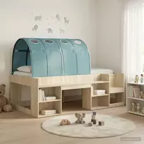 Lovos rėmas su tuneliu 3 vnt. Sonoma ąžuolo ir šviesiai mėlyna