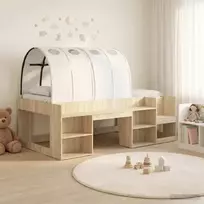 Lovos rėmas su tuneliu su lentyna 3 vnt. Sonoma ąžuolo ir balta