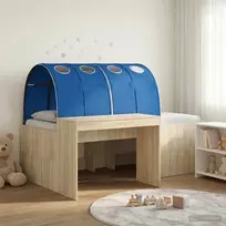 Lova su tuneliu 3 vnt. Sonoma ąžuolo ir mėlyna Apdirbta mediena