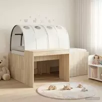 Lova su tuneliu 3 vnt. Sonoma ąžuolo ir balta Apdirbta mediena