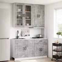 Virtuvės vienetas KALMAR 4 pcs Betono pilka Apdirbta mediena