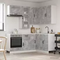 Virtuvės vienetas KALMAR 8 pcs Betono pilka Apdirbta mediena