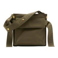 Burberry Olive Green Canvas Messenger Bag With Gold Hardware & Adjustable Strap For Daily Use Basic Set (Bag+Dust Bag)
