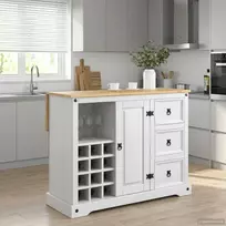 Virtuvės saugojimas Balta ir medaus vašku 112 x 70 x 91,5 cm
