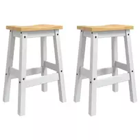 Baro taburetė 2 pcs Balta ir medaus vašku 44 x 30 x 63 cm