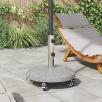 Granito skėčio stovas su ratais 4-5 cm stulpui 27.2 kg Pilka