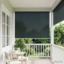 Lauko roletai 90% UV blokavimui Tamsiai žalia 140 x 140 cm HDPE