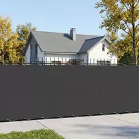 Balkono privatumo ekranas 1,2 x 15 m Audinys su PU danga Juoda