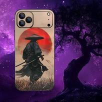 Japonų samurajaus telefono dėklas iPhone 17,16,15,14,13,12,11,Pro,Max,Plus,E,SE4,Air,Mini juodas minkštas dėklas iPhone17air