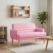 Minkštas kampas su mygtukų apmušalais Rožinė 116 x 67 x 80 cm