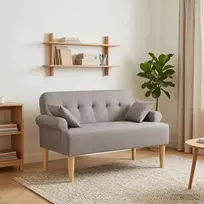 Minkštas kampas su mygtukų apmušalais Taupe 120 x 65 x 79 cm