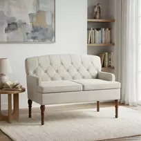 Minkštas kampas su mygtukų apmušalais Kreminė 111 x 65 x 79 cm