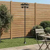 3-Head Lamp Post Juoda 16 x 16 x 187 cm Aliuminis ir ABS