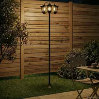 3-Head Lamp Post Juoda 16 x 16 x 187 cm Aliuminis ir ABS
